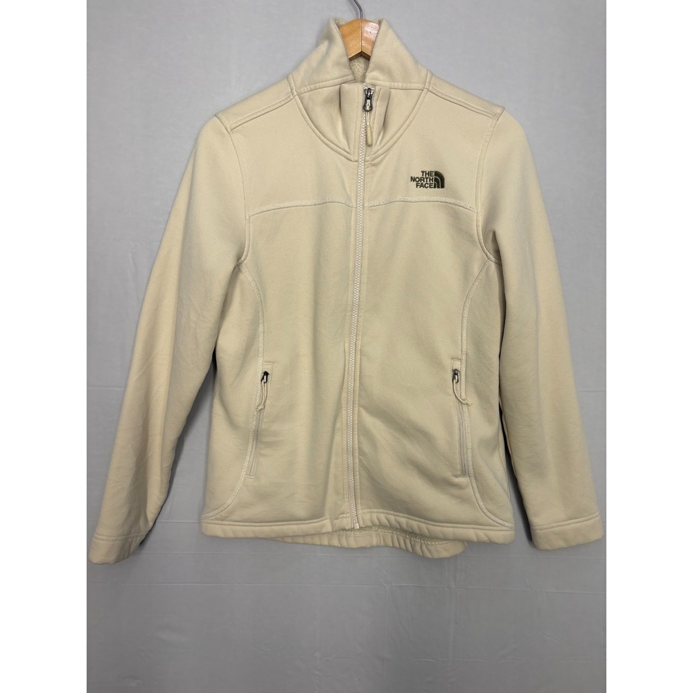The North Face 100 Glacier Full Zip Jacket Womens Beige Fleece Long Sleeve M